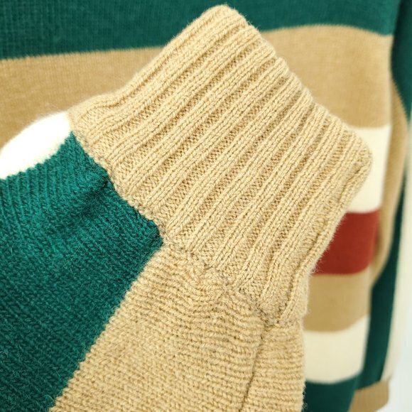 VTG Dalton Camel Hair/Geelong Lambswool Mock Neck Stripe Sweater 36 (S/M) - Picture 15 of 16